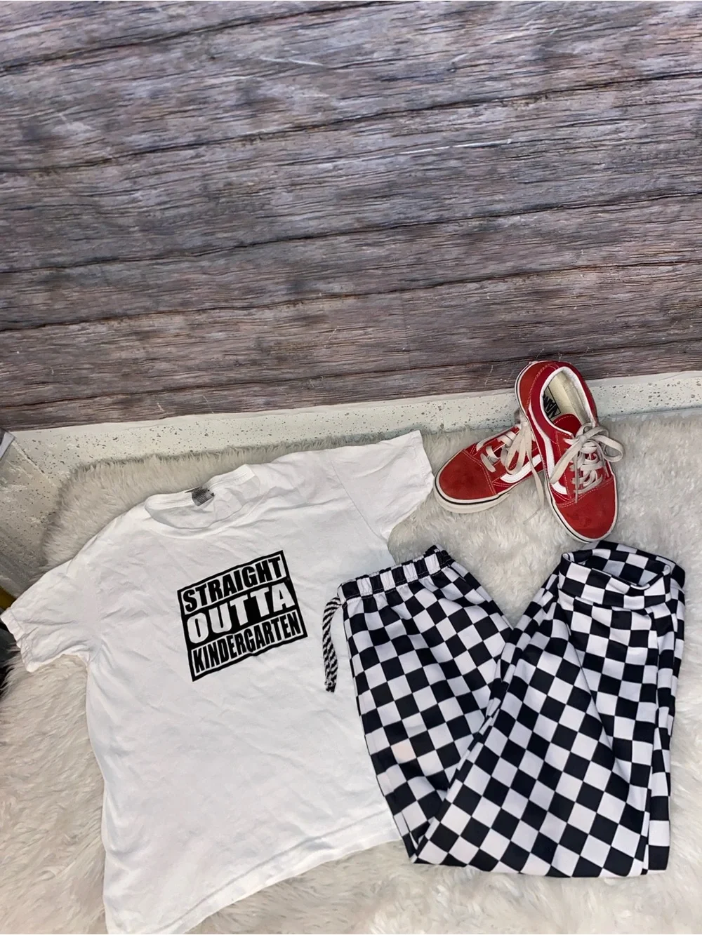Vans Kids Old Skool Red and White Low-Top Sneakers